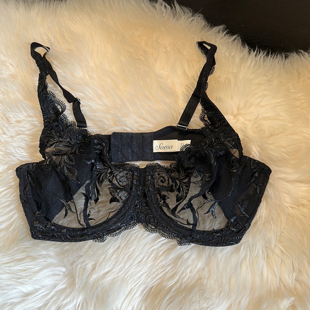 Soma black bra 34C lace